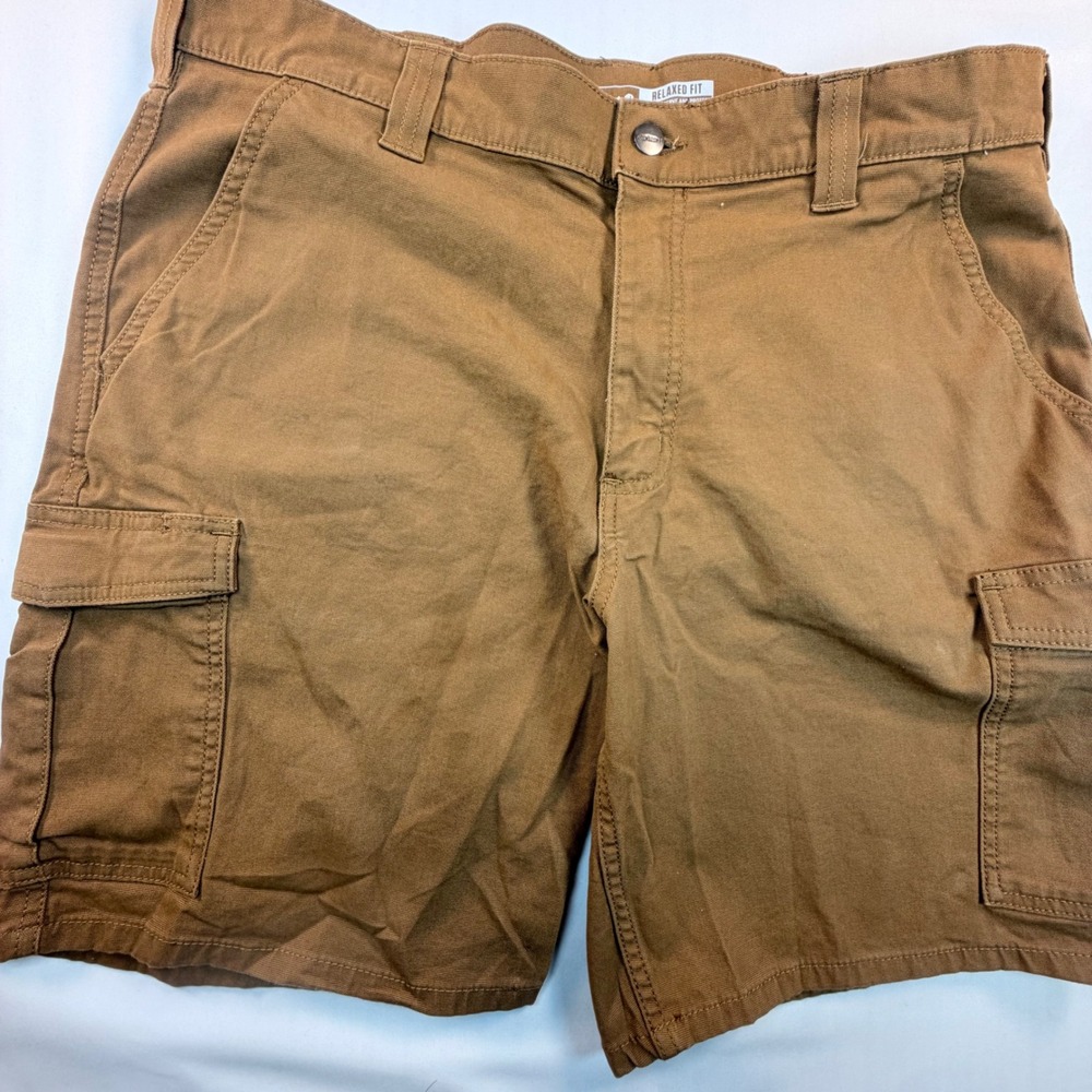 Carhartt Cargo Work Shorts Mens 36 Brown Relaxed Fit Canvas Utility Casual